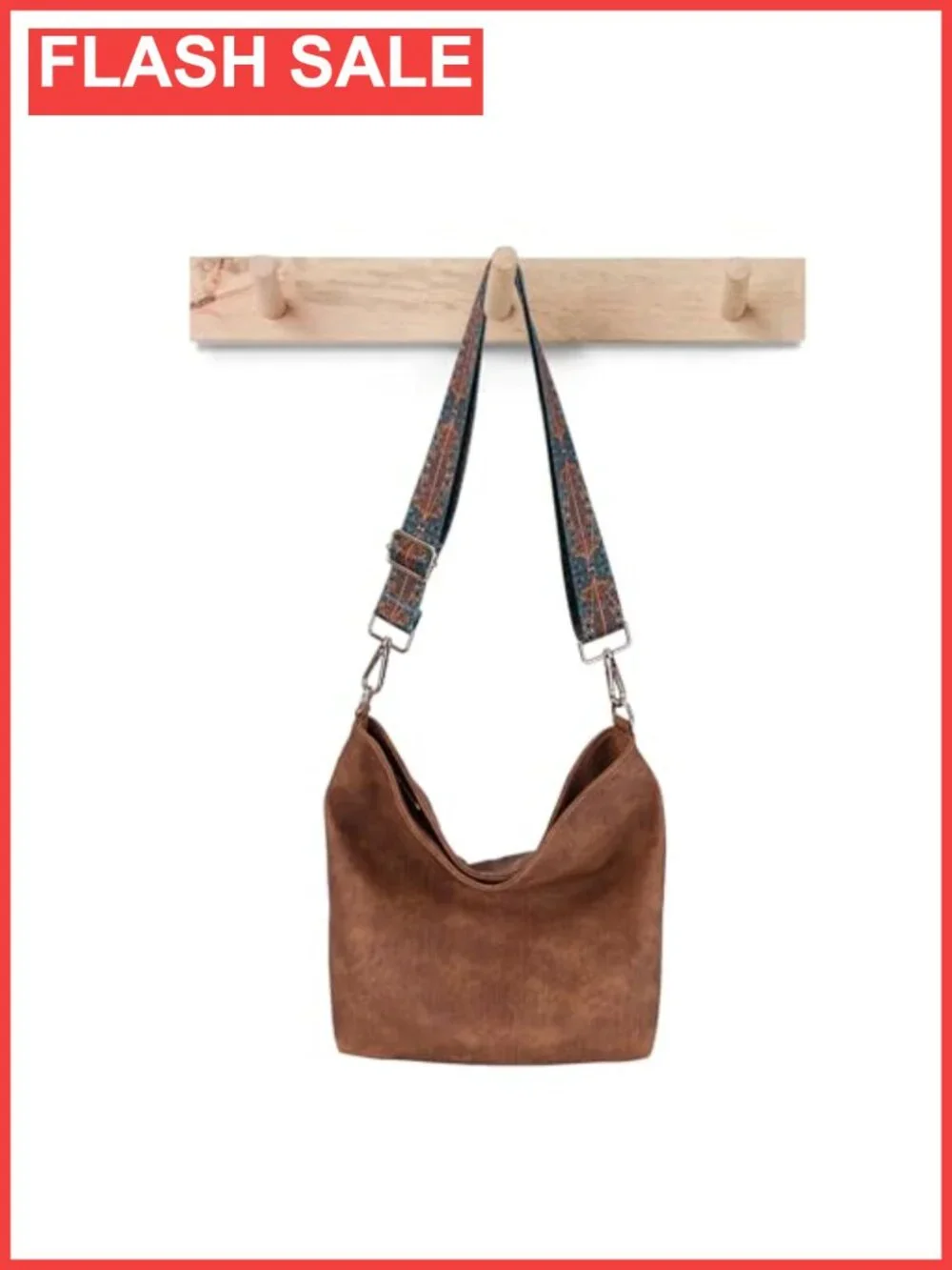 Slouchy Hobo Crossbody Bag Faux Leather Adjustable Guitar Strap Women's Purse
